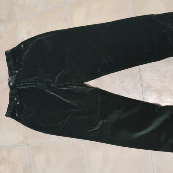 Express Forest Green Velvet Jeans Definitely Y2K - Picture 11 of 16
